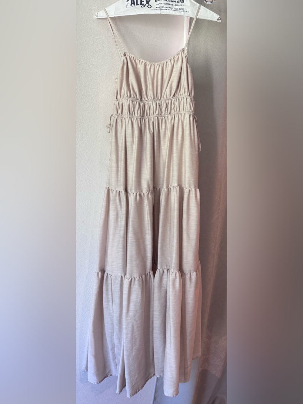 Blu Pepper Tiered Maxi Skirt in Biege